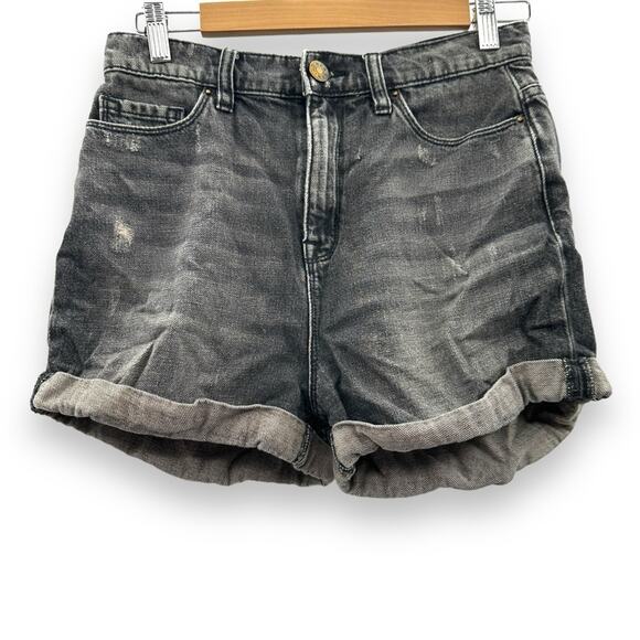 Urban Outfitters BDG Charcoal Gray Wash Distressed Rolled Hem Shorts Sz‎ 26 - Picture 1 of 8